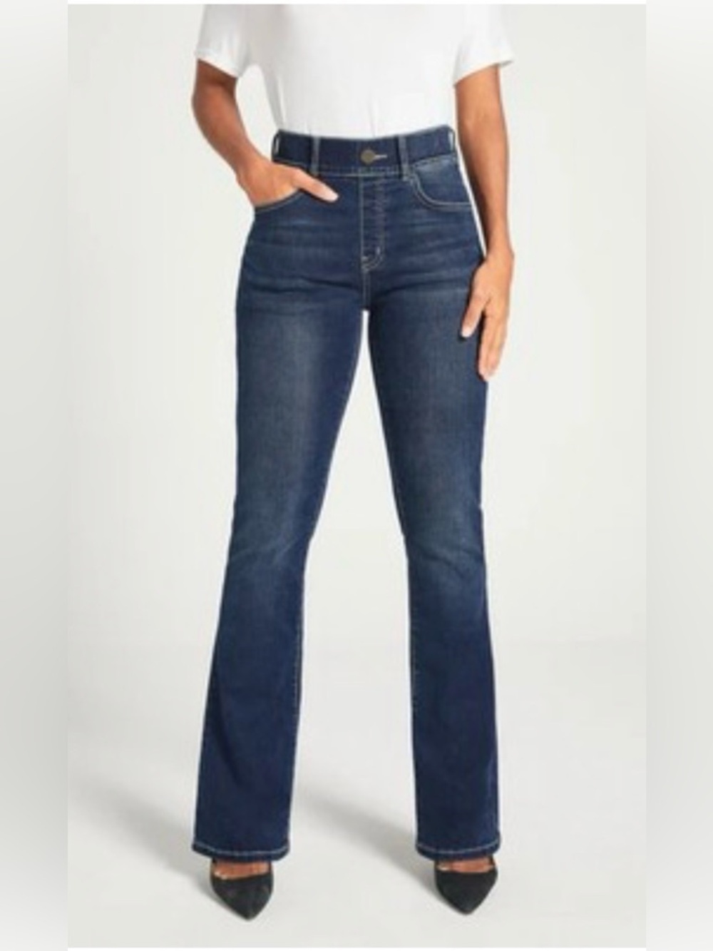Betabrand Dark Blue Mid-Rise Bootcut Jeans XL